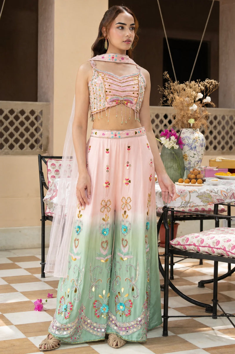 Amaira Blush Handwork Palazzo Set