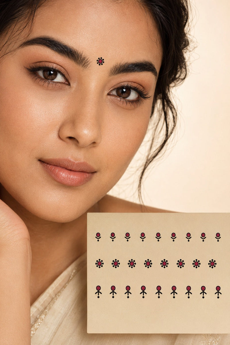 Traditional Maroon Bindi Set