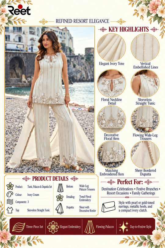 Pearl Embroidered Suit Set