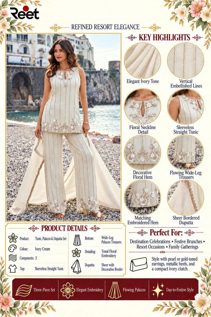 Pearl Embroidered Suit Set
