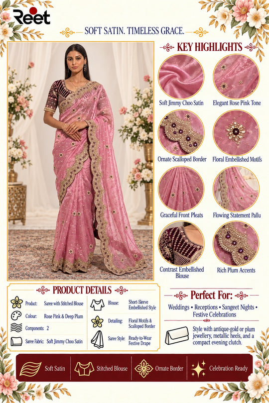 Peach Ready-to-Wear Saree