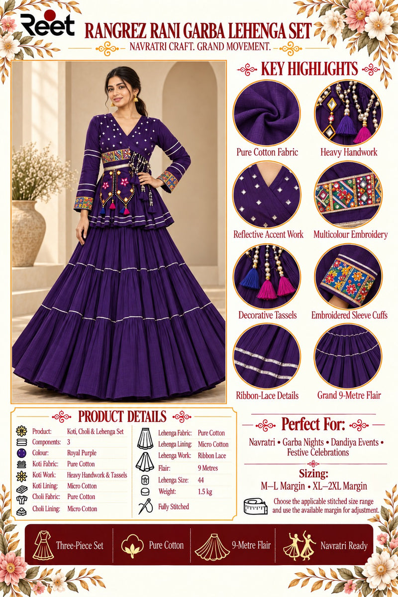 Rangrez Rani Garba Lehenga Set