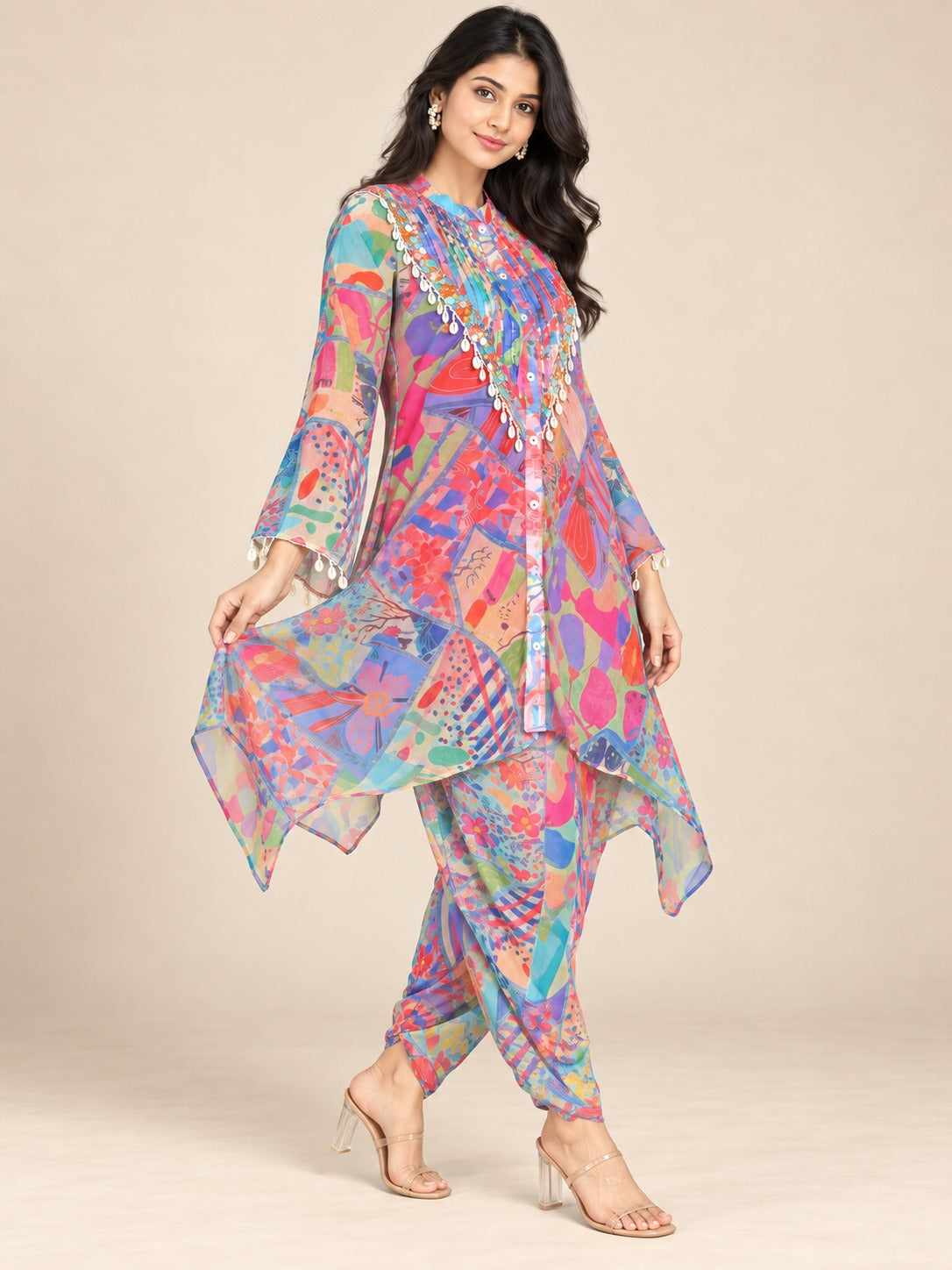 Rangrez Mosaic Dhoti Set