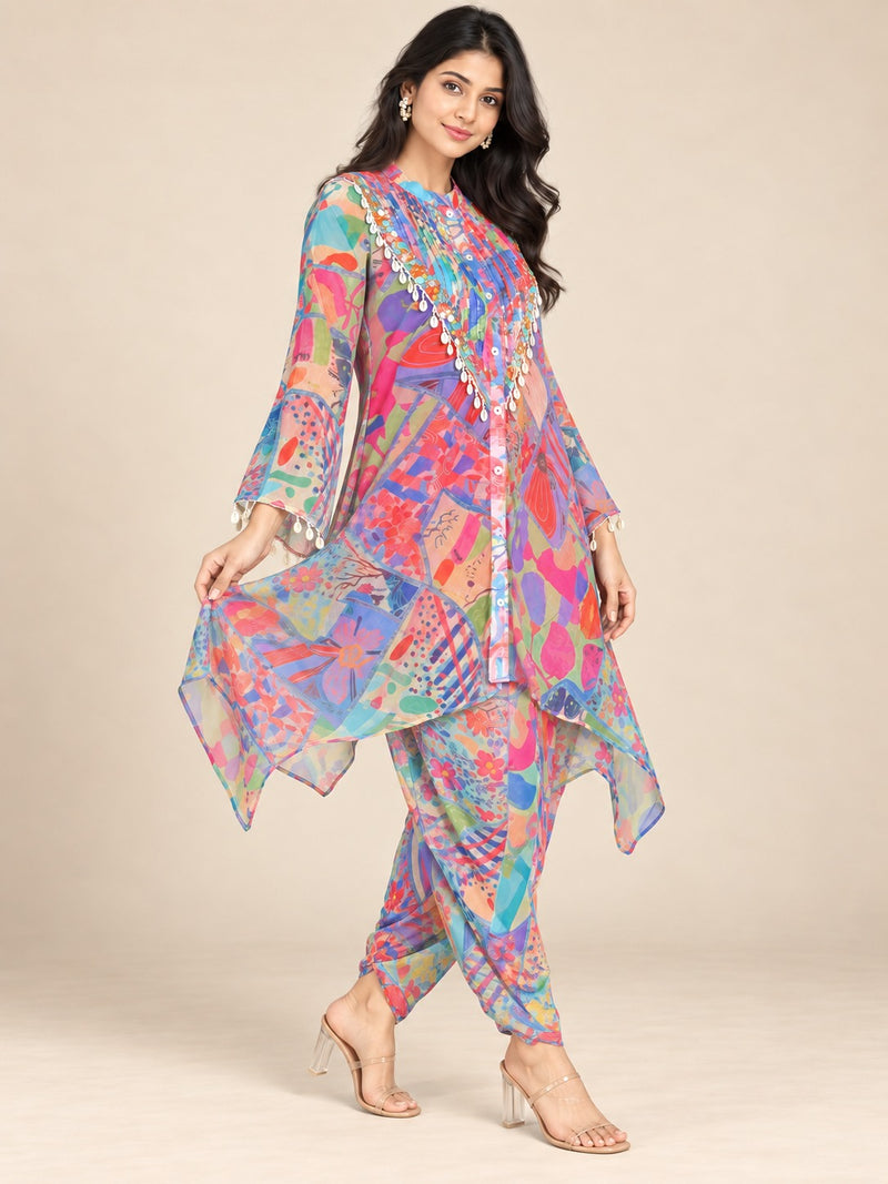 Rangrez Mosaic Dhoti Set