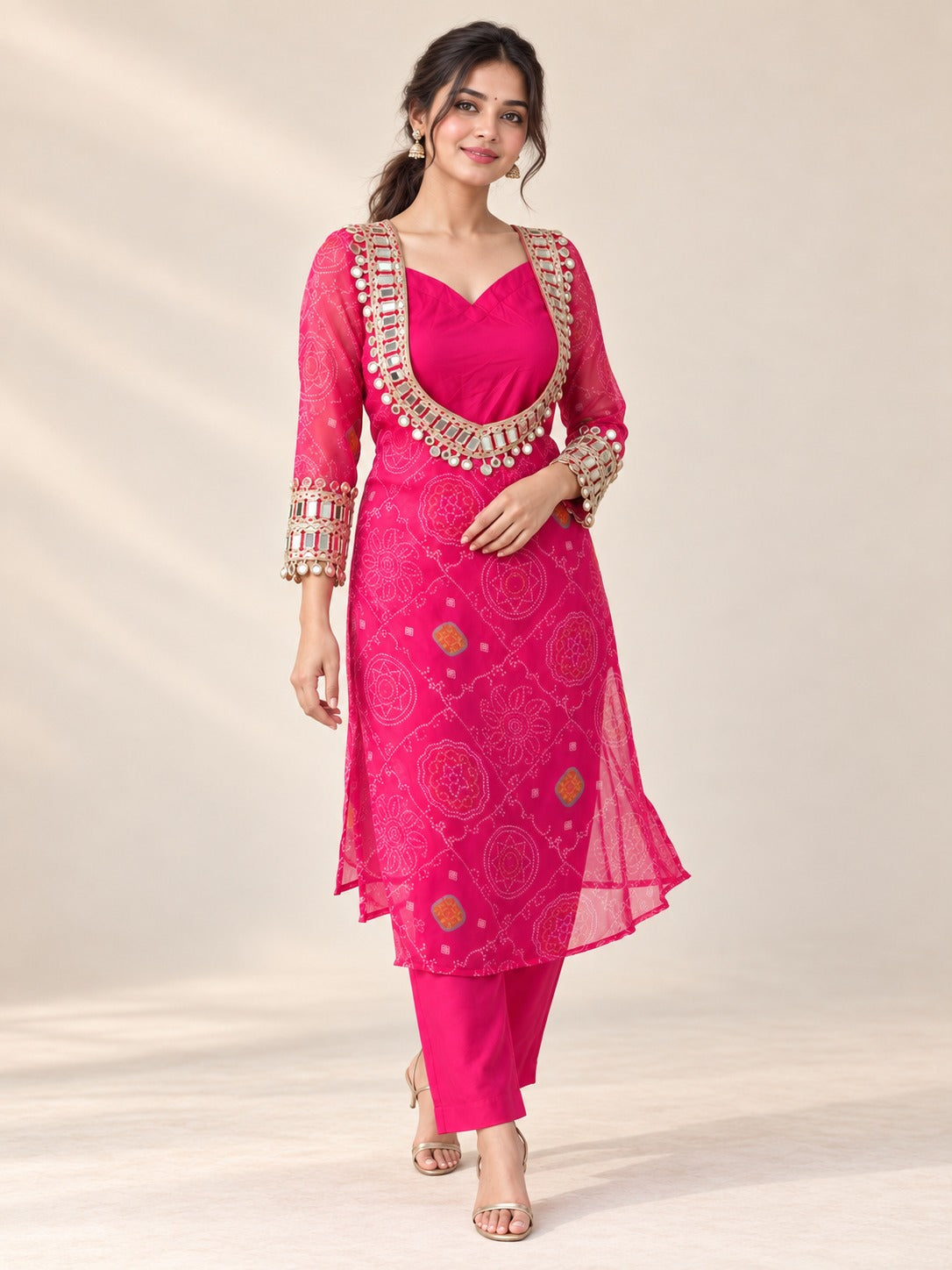 Meher Amethyst Festive Chiffon Set