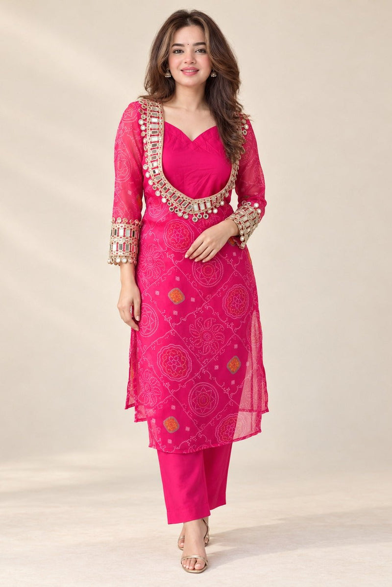 Meher Amethyst Festive Chiffon Set