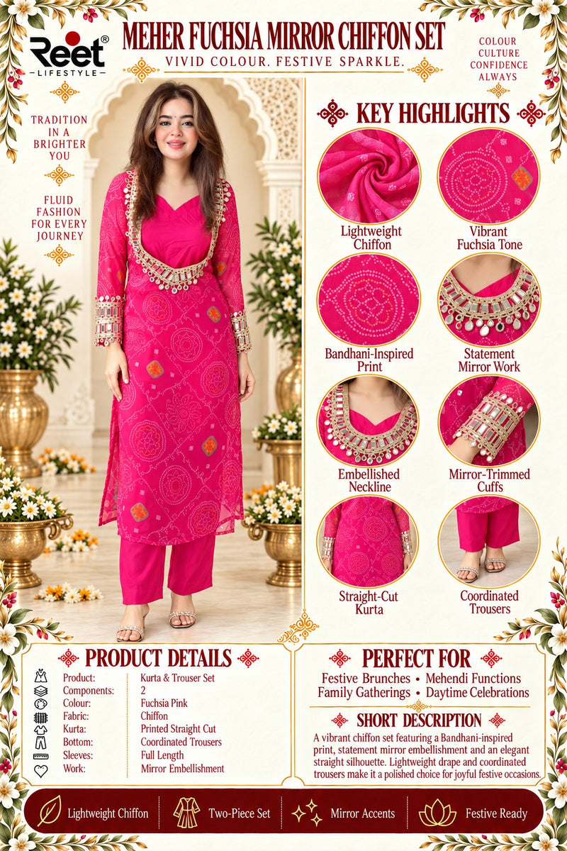 Meher Amethyst Festive Chiffon Set