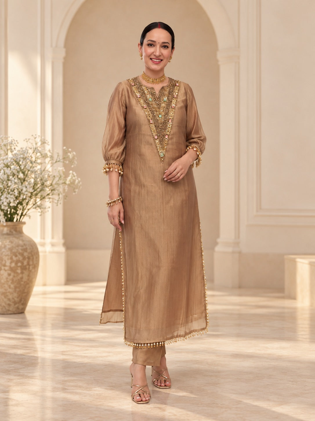 Meher Antique Gold Embellished Set