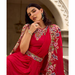 Meher Midnight Georgette Embroidered Indo Western Lehenga