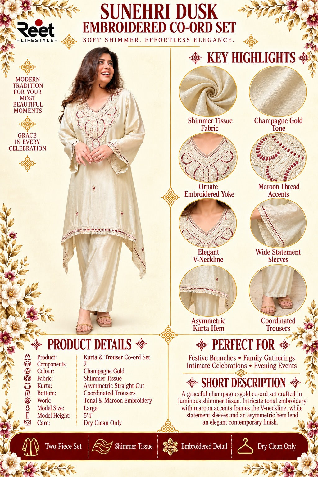 Sunehri Dusk Embroidered Co-ord Set