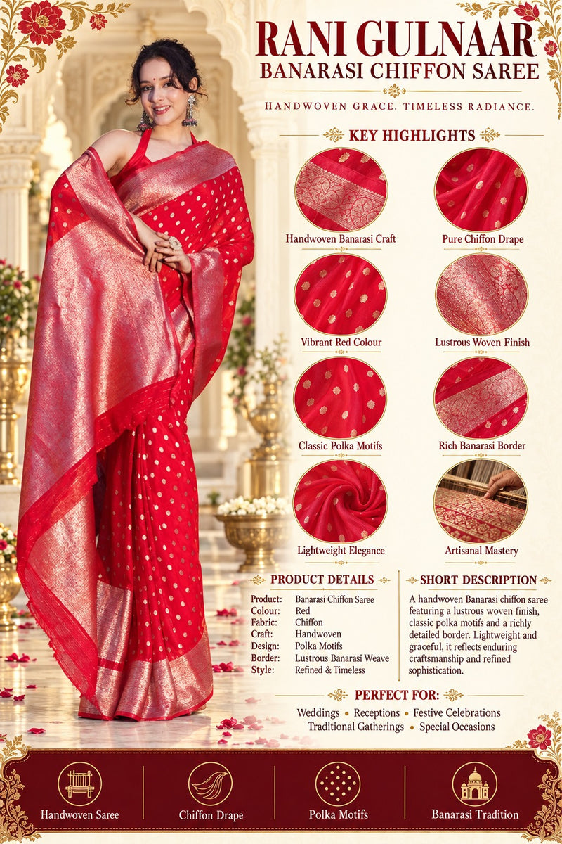 Shahi Sindoor Banarasi Saree