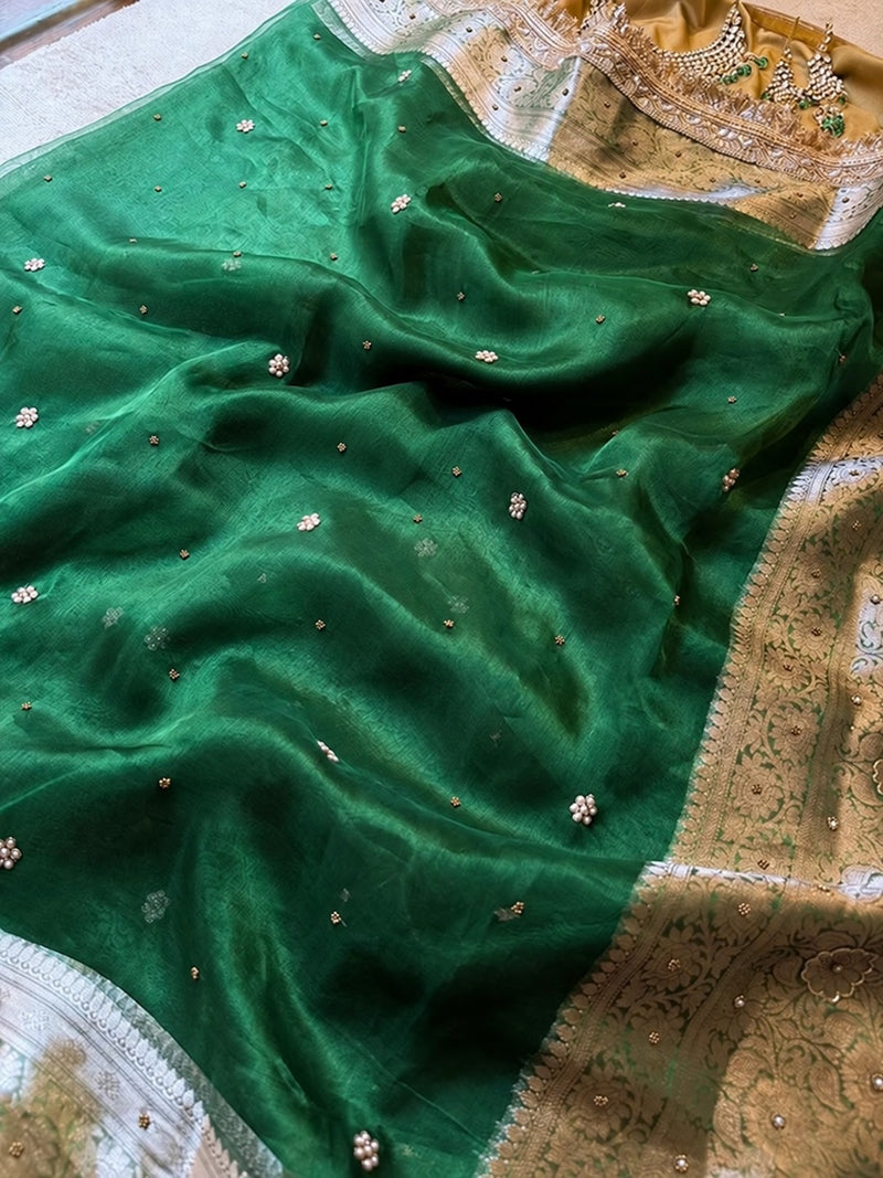 Shahi Amethyst Sitara Border Banarasi Saree