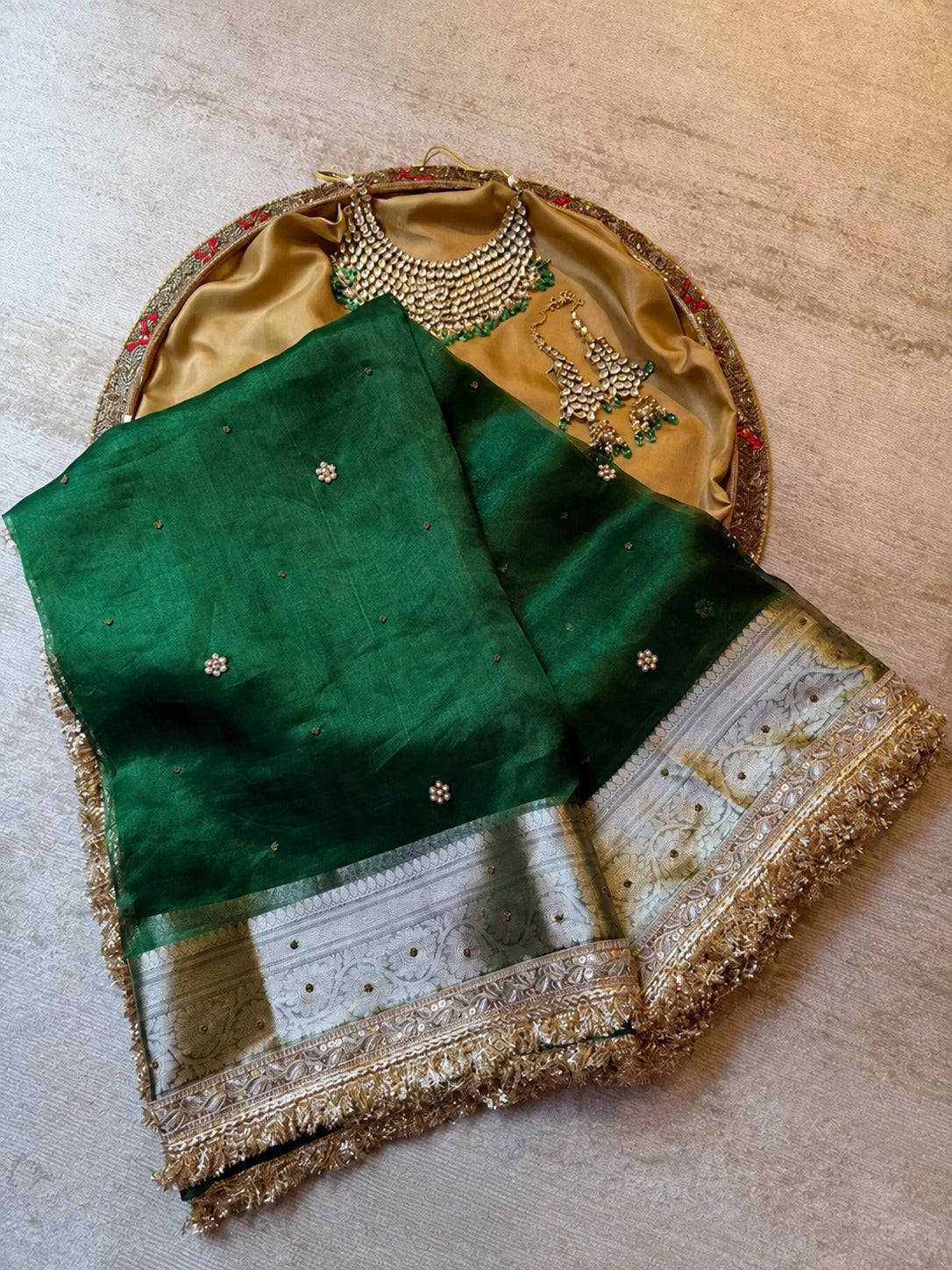Shahi Amethyst Sitara Border Banarasi Saree
