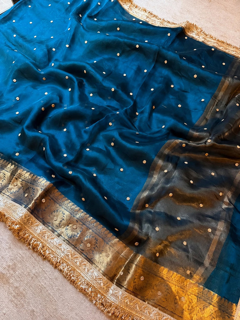 Shahi Amethyst Sitara Border Banarasi Saree
