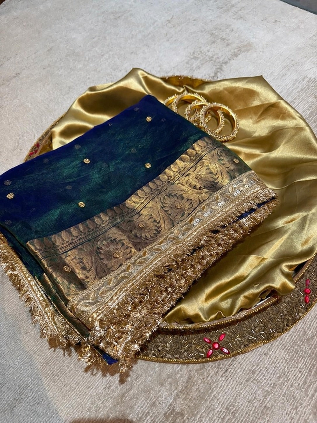 Shahi Amethyst Sitara Border Banarasi Saree