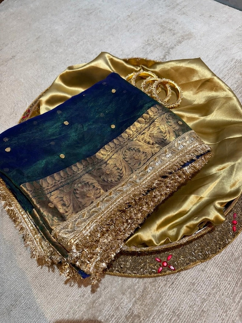 Shahi Amethyst Sitara Border Banarasi Saree