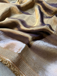 Champagne Riwaayat Ornate Border Banarasi Saree