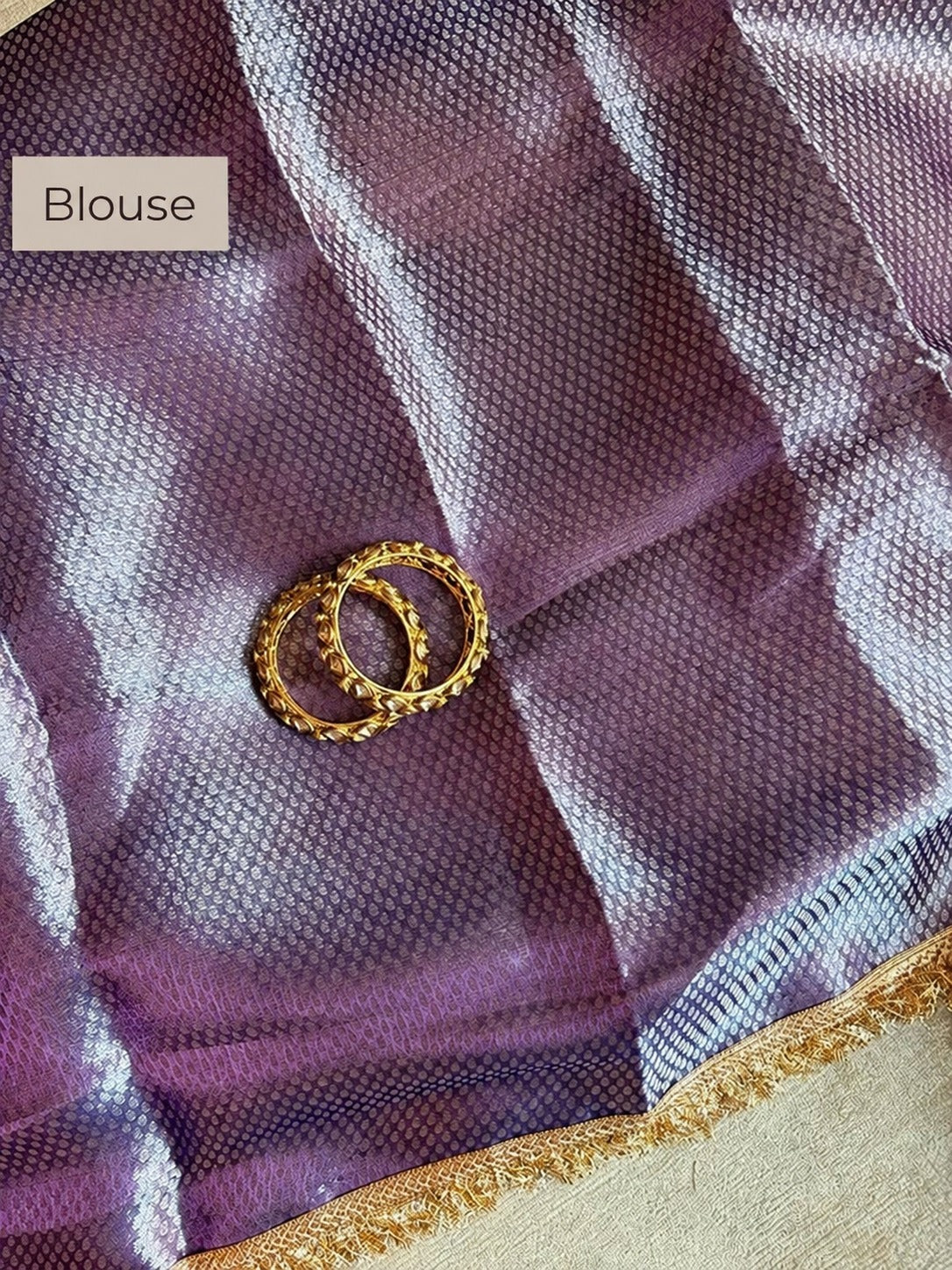 Champagne Riwaayat Ornate Border Banarasi Saree