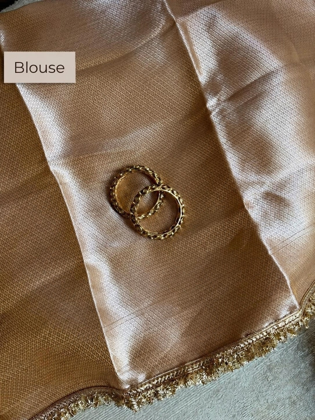 Champagne Riwaayat Ornate Border Banarasi Saree