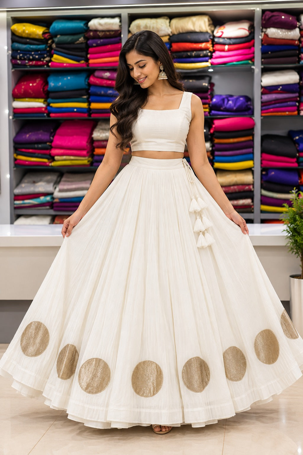 Raas-Rang Royale Skirt With Unstitched Blouse Pis