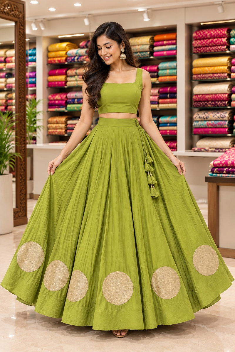Raas-Rang Royale Skirt With Unstitched Blouse Pis