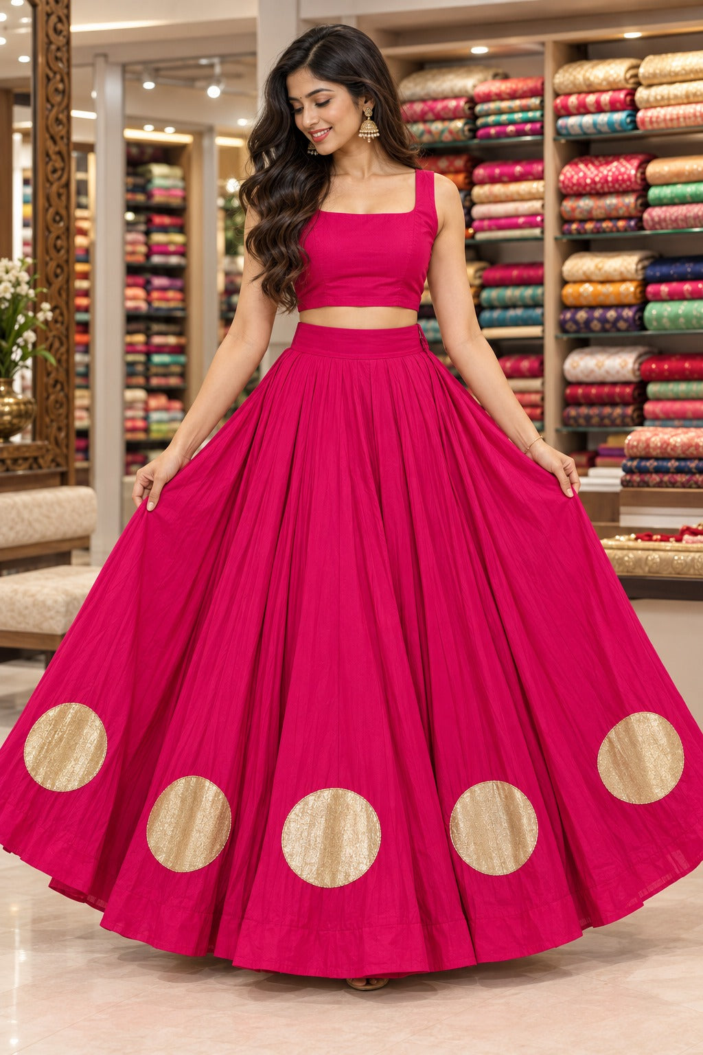 Raas-Rang Royale Skirt With Unstitched Blouse Pis