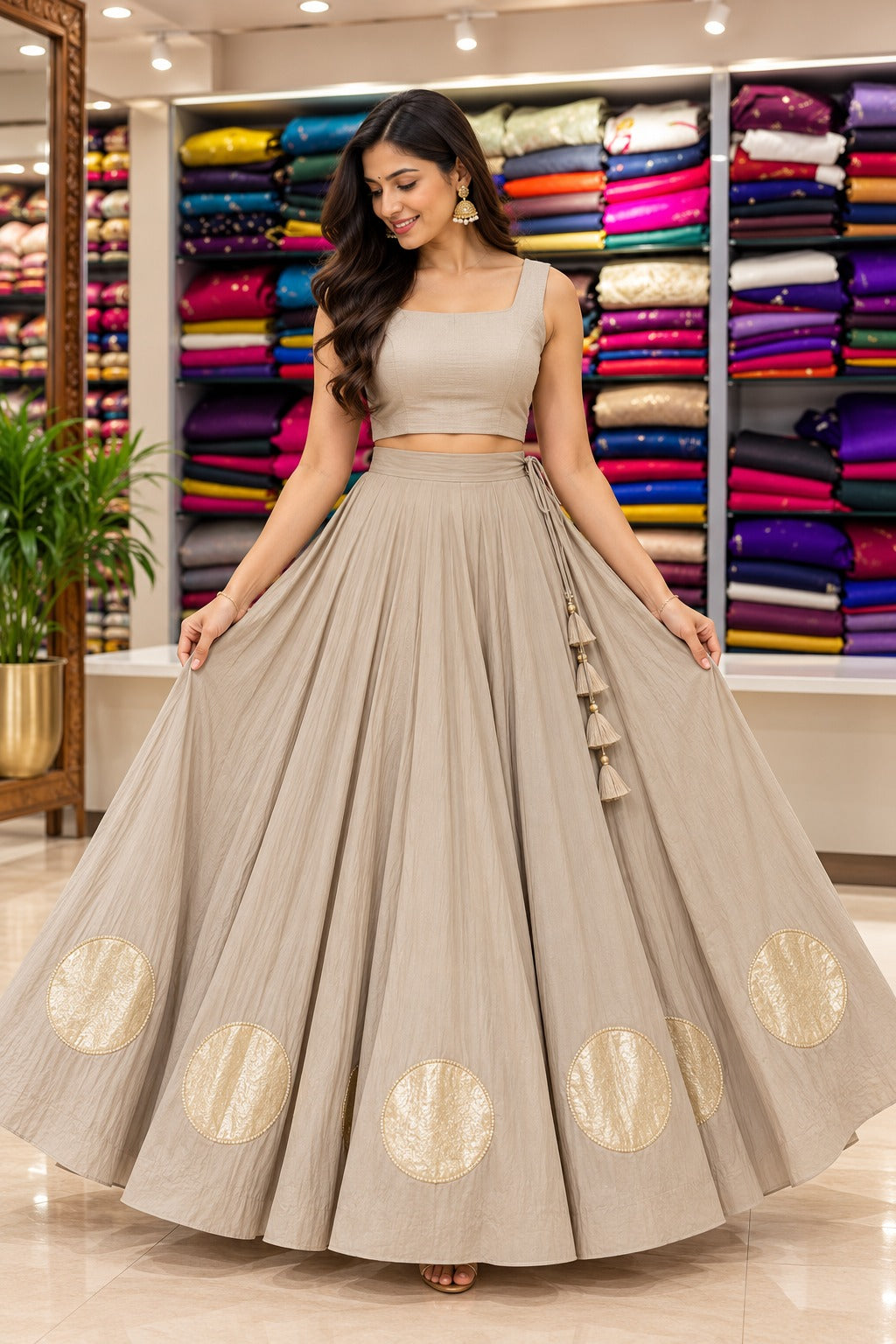 Raas-Rang Royale Skirt With Unstitched Blouse Pis