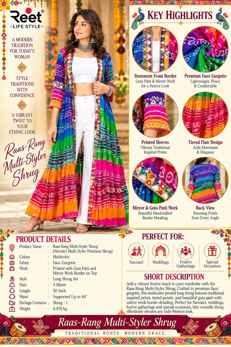 Raas-Rang Multi-Styler Shrug