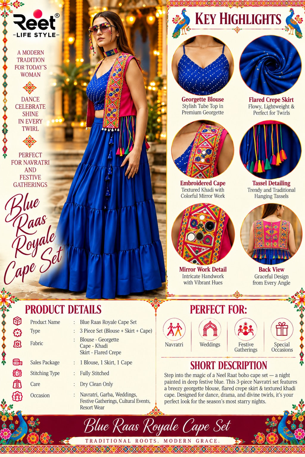 Blue Raas Royale Cape Full Set