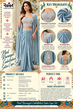 Neel Riwaayat Embellished Satin Cape Set