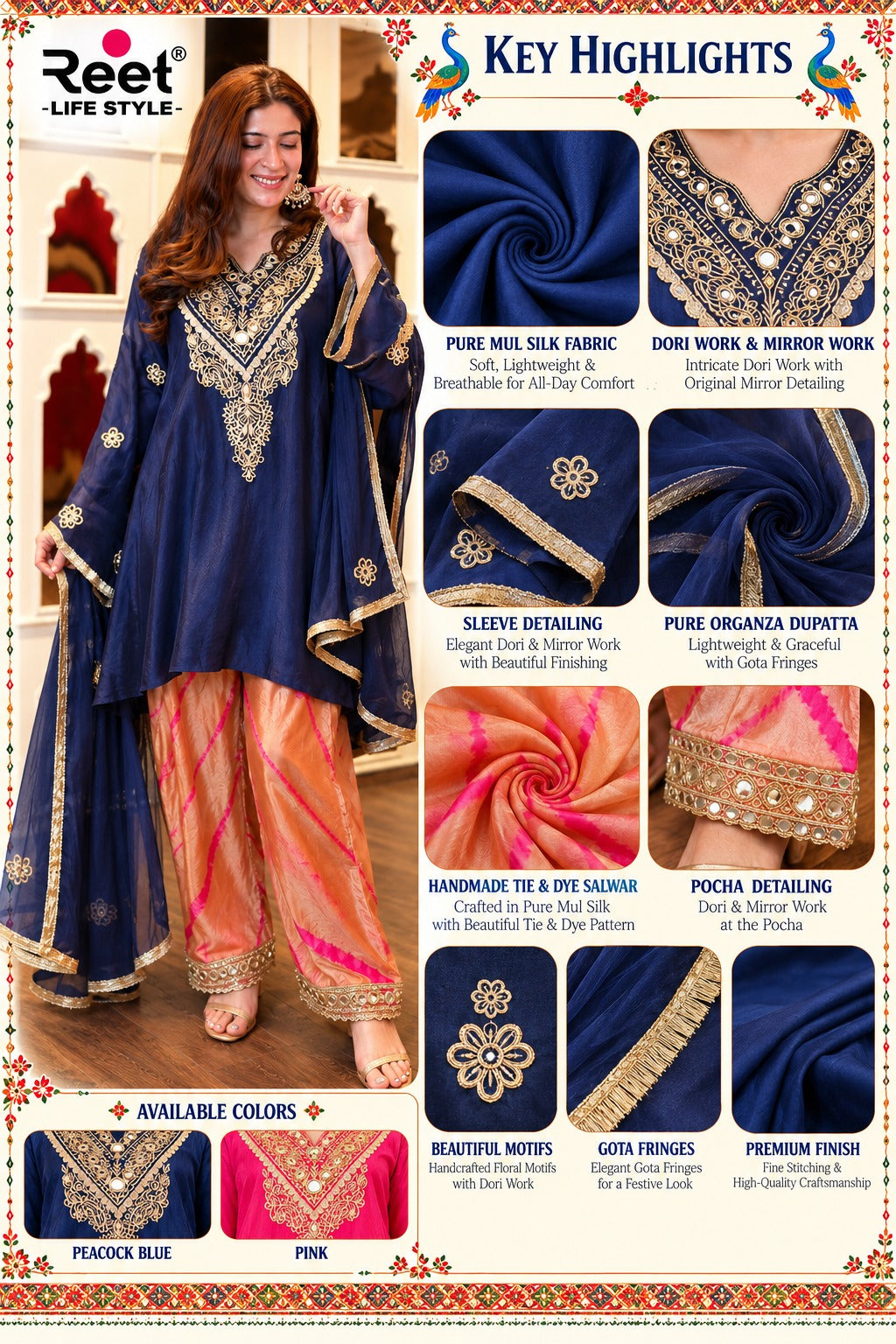 Neel Mehfil Anarkali Set