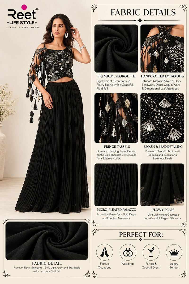 Siyah Saaz Embroidered Palazzo Set
