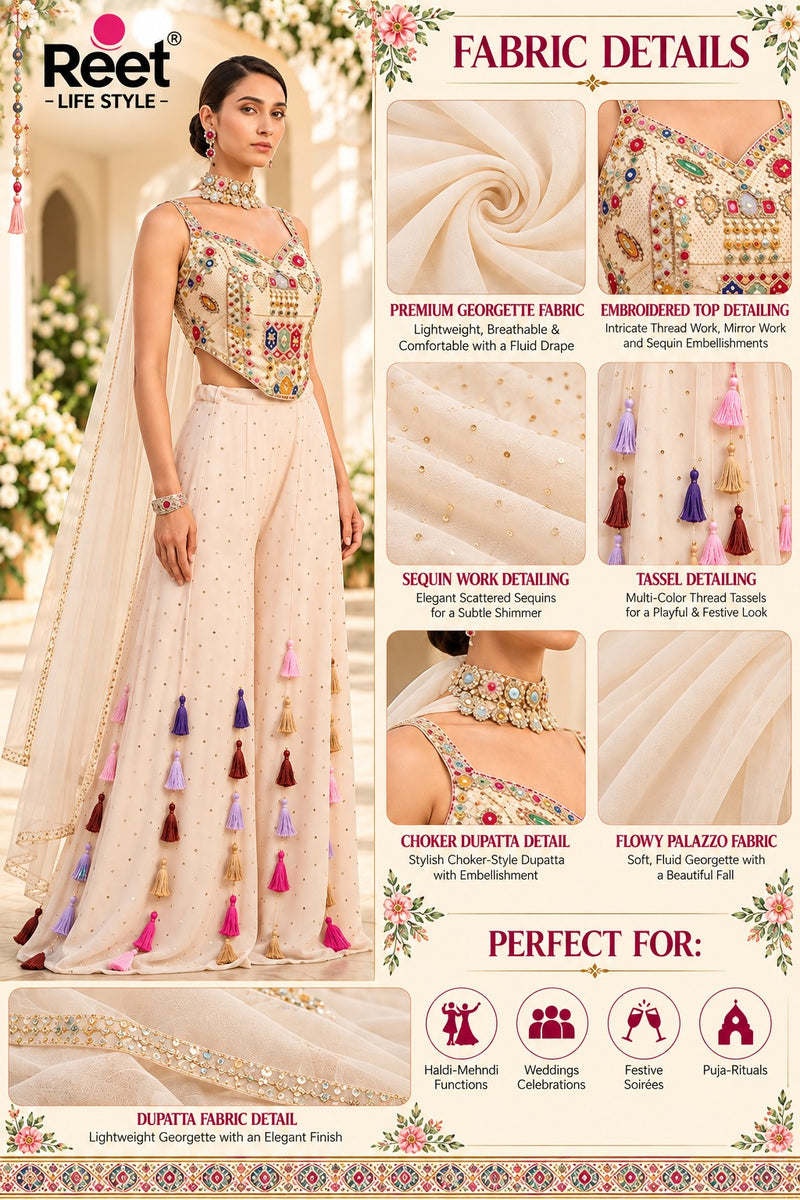 Gulbahar Noor Embroidered Palazzo Set