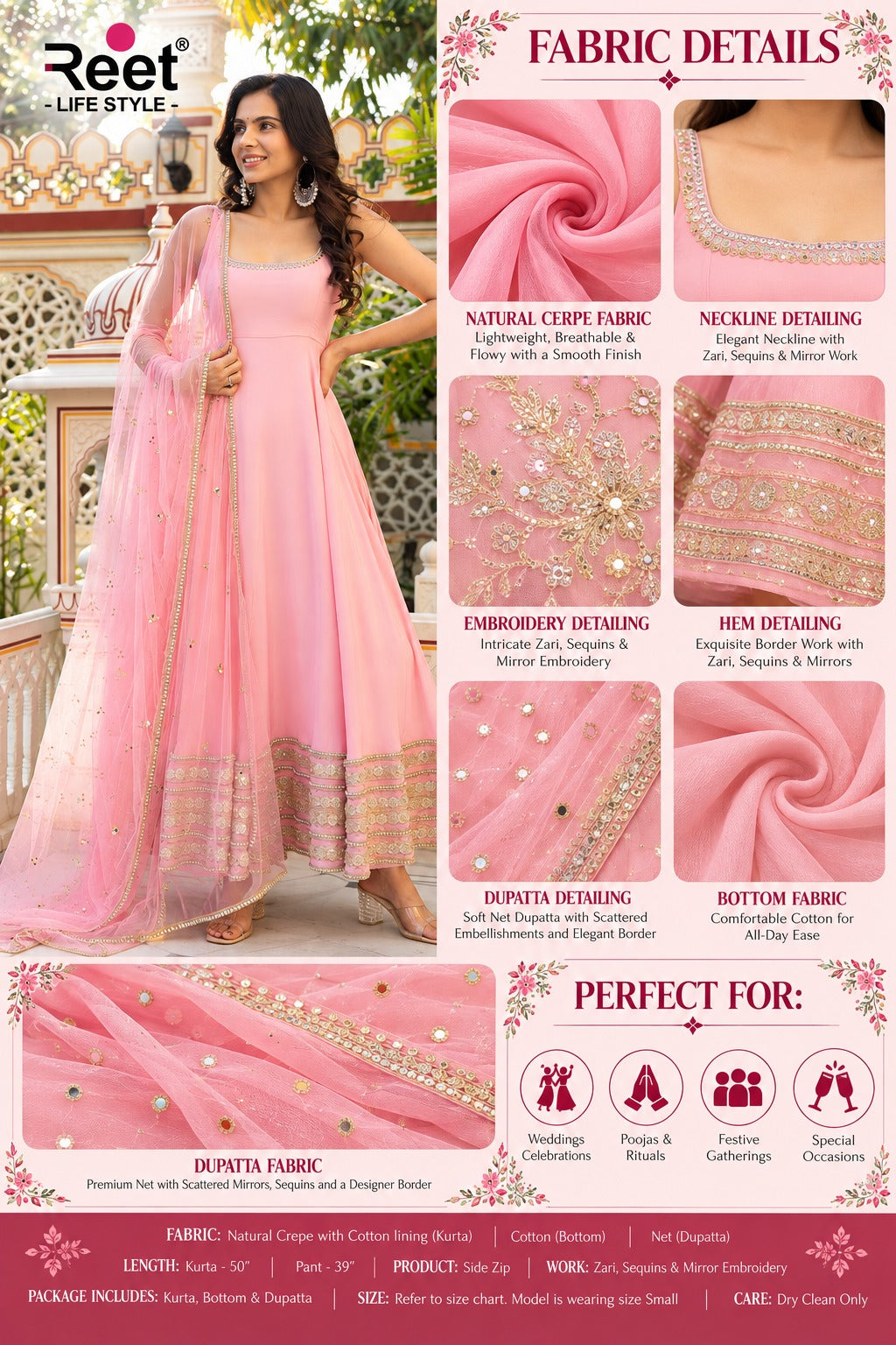 Gulabi Saaz Embroidered Anarkali Set