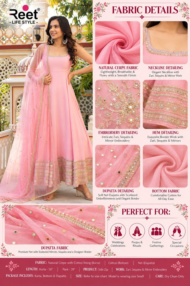 Gulabi Saaz Embroidered Anarkali Set