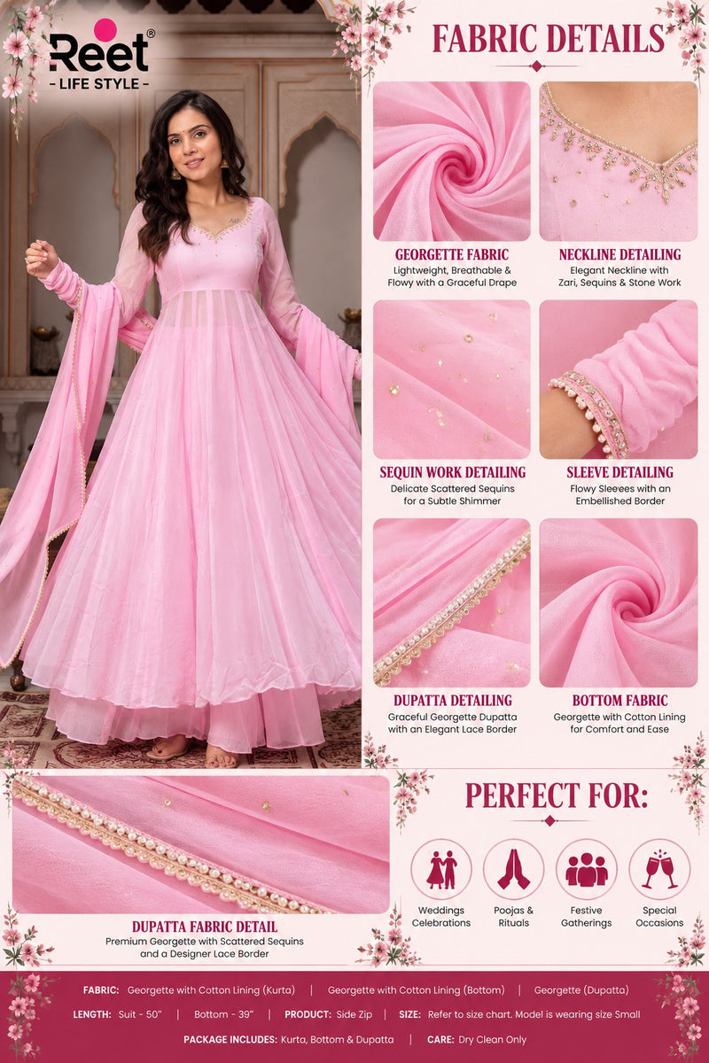 Meherbaan Gulabi Anarkali Set