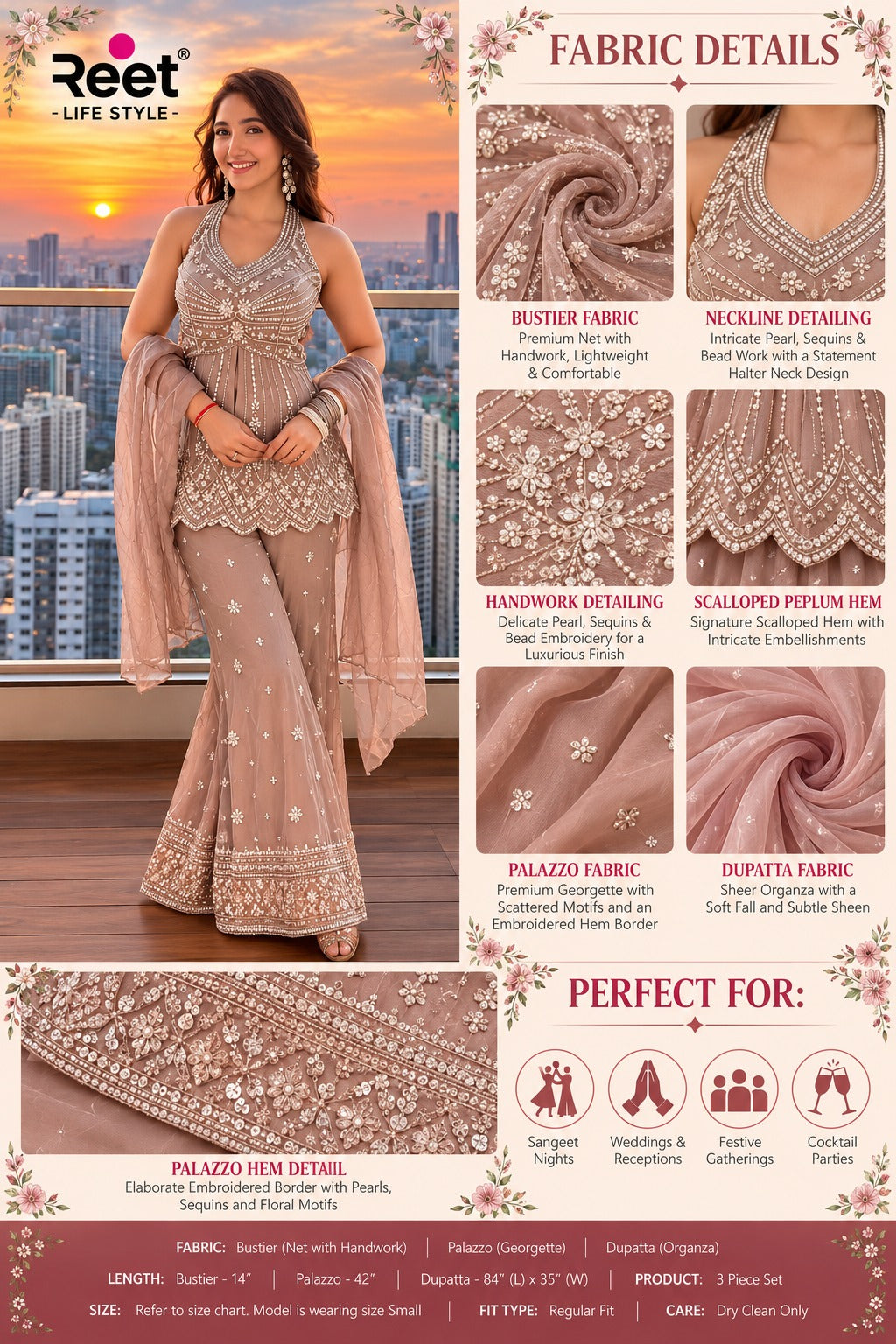Gulbahar Pearl Embroidered Co-Ord Set