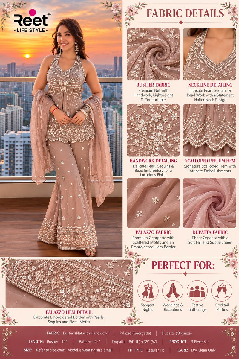 Gulbahar Pearl Embroidered Co-Ord Set