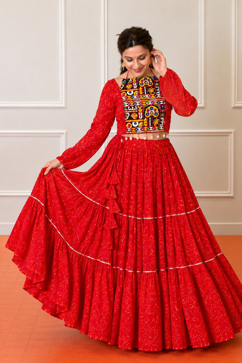 Morni Rang Embroidered Ghagra Set