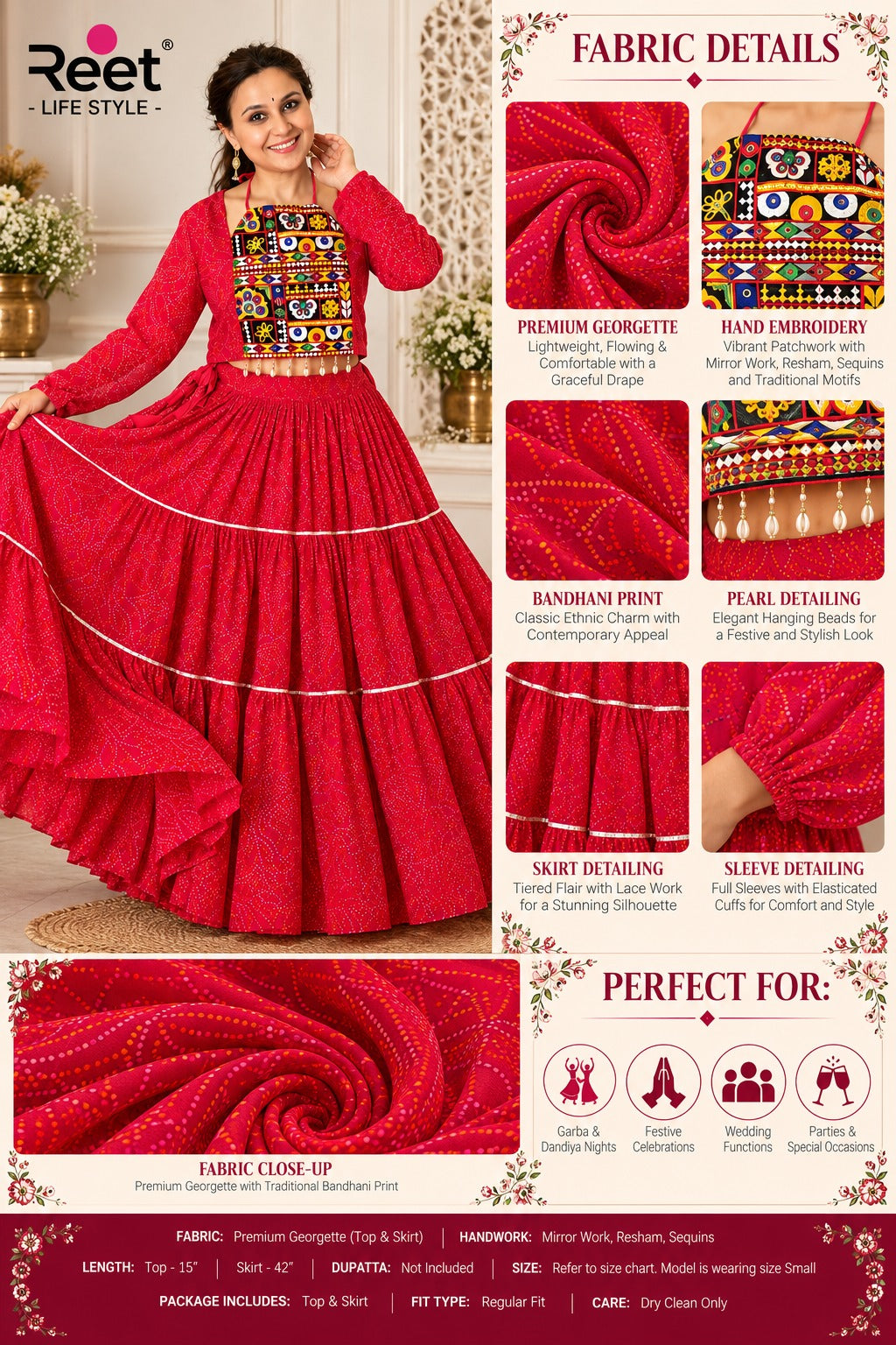 Morni Rang Embroidered Ghagra Set
