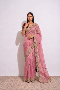 Peach Ready-to-Wear Saree