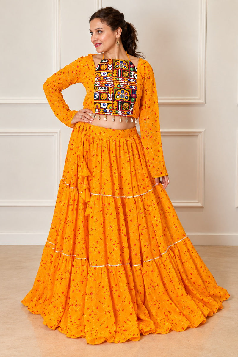 Morni Rang Embroidered Ghagra Set