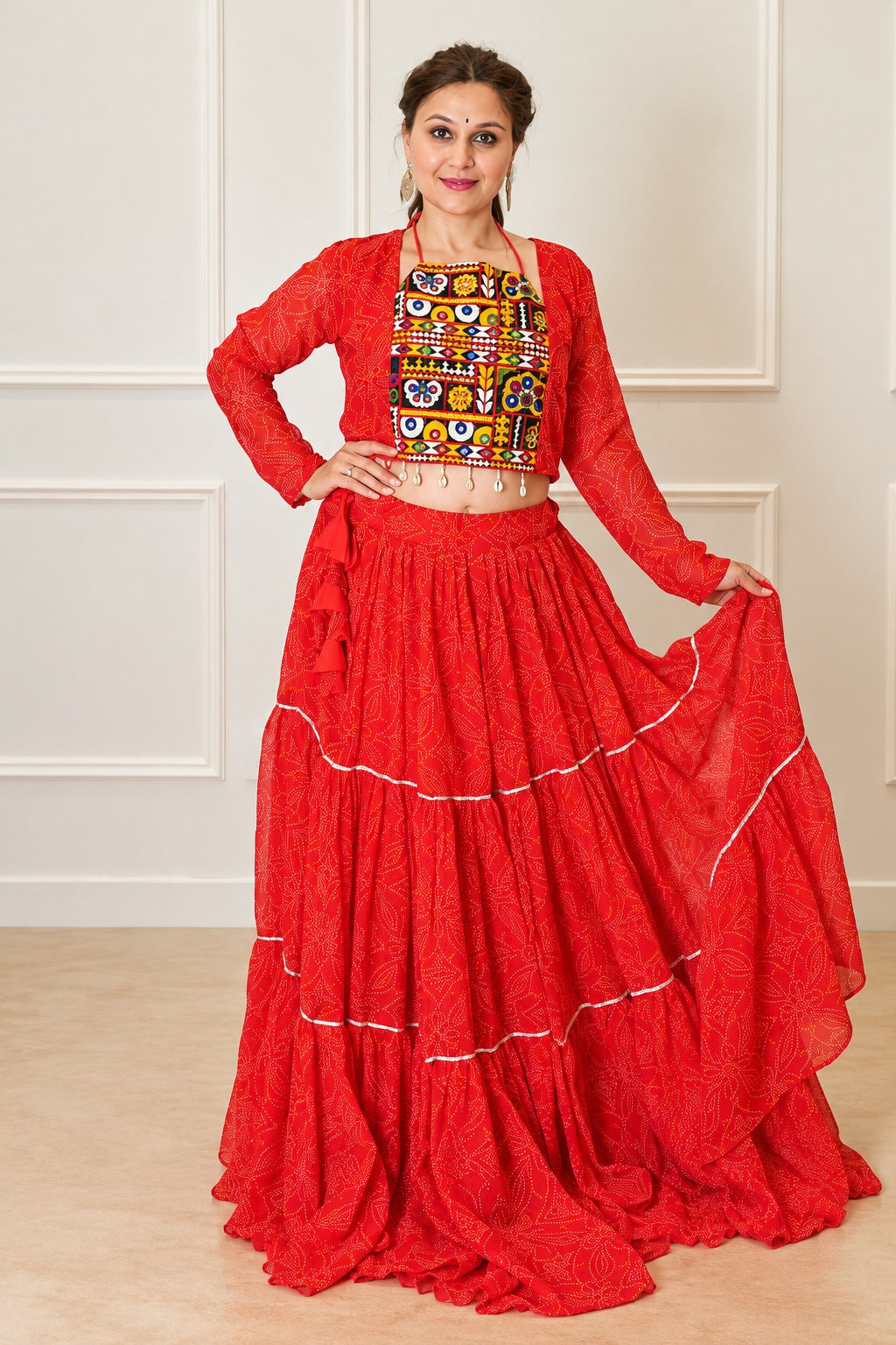 Morni Rang Embroidered Ghagra Set