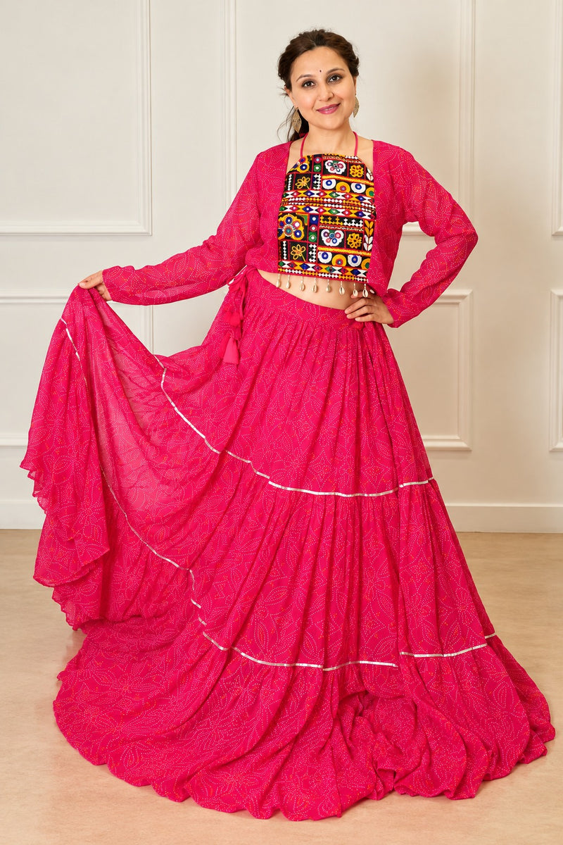 Morni Rang Embroidered Ghagra Set