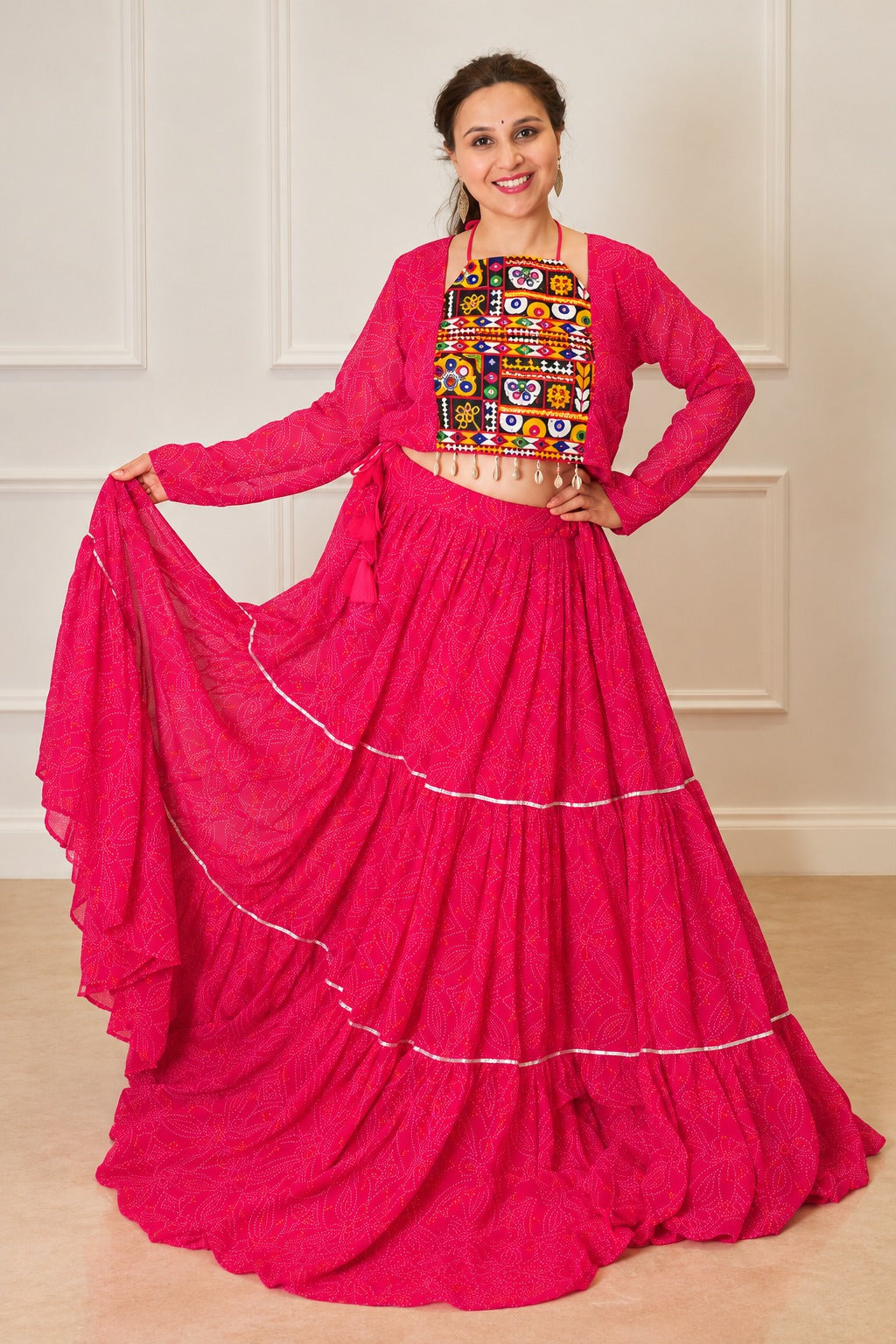 Morni Rang Embroidered Ghagra Set