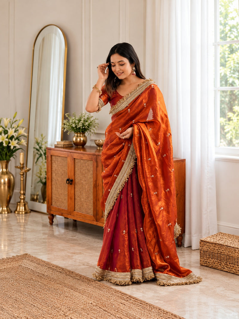 Kesar Gulal Traditional Silk Saree