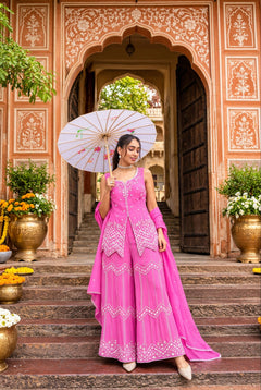 Gulabi Noor Embroidered Sharara Set