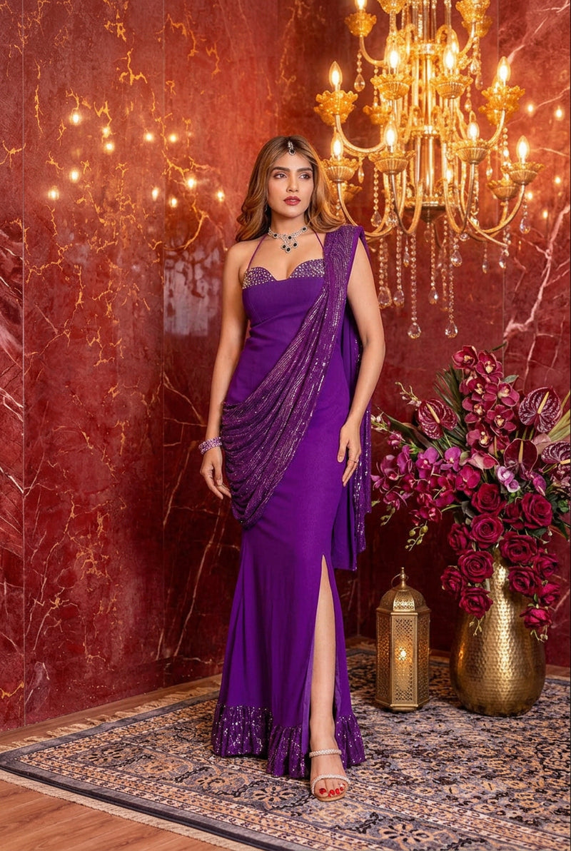 Jamuni Noor Embellished  Pre Draped Saree