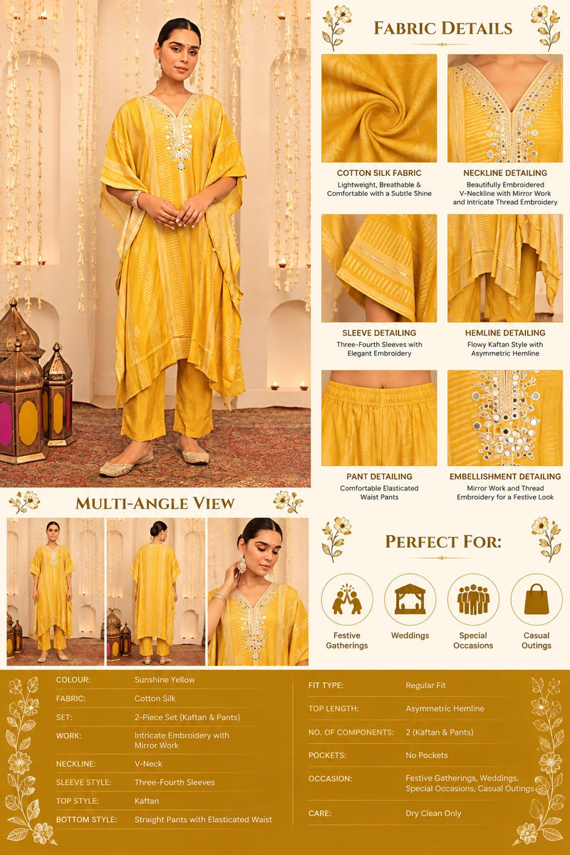 Sunshine Noor Embroidered Kaftan Set