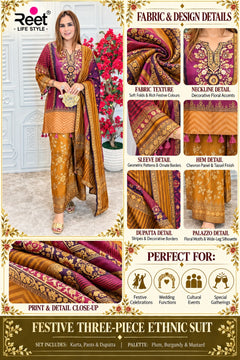 Mehrab Maroon Mustard Heritage Suit Set